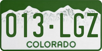 CO license plate 013LGZ