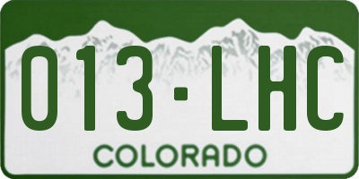 CO license plate 013LHC