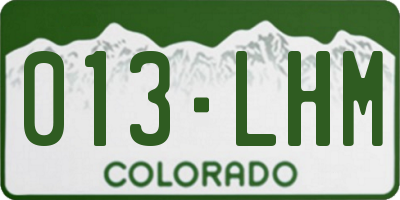 CO license plate 013LHM