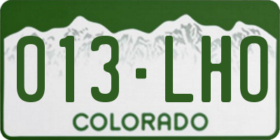 CO license plate 013LHO