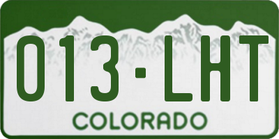 CO license plate 013LHT