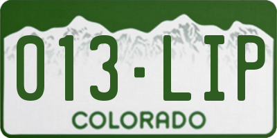CO license plate 013LIP