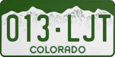 CO license plate 013LJT