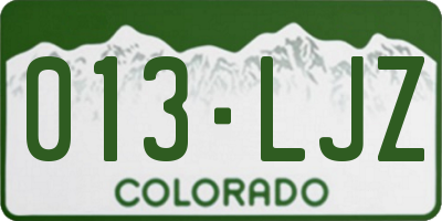 CO license plate 013LJZ