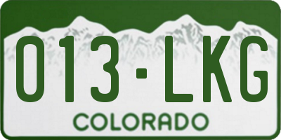 CO license plate 013LKG