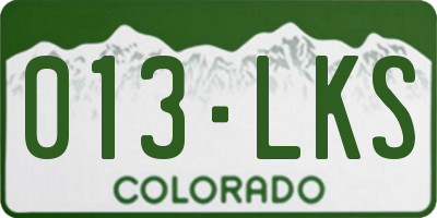 CO license plate 013LKS