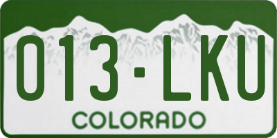 CO license plate 013LKU