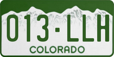 CO license plate 013LLH