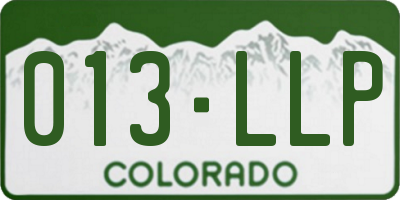 CO license plate 013LLP