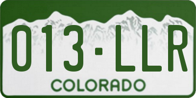 CO license plate 013LLR