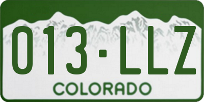 CO license plate 013LLZ