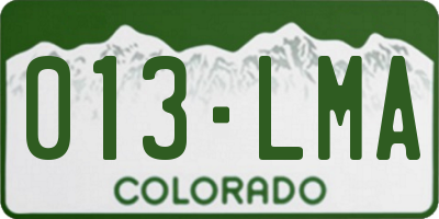 CO license plate 013LMA