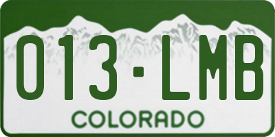 CO license plate 013LMB