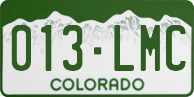 CO license plate 013LMC