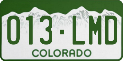 CO license plate 013LMD