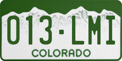 CO license plate 013LMI