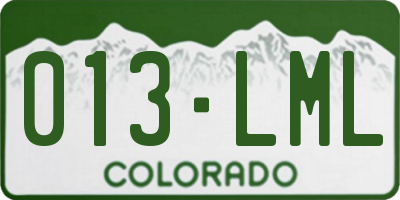 CO license plate 013LML