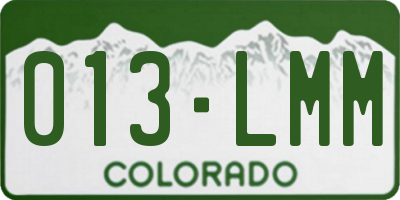 CO license plate 013LMM