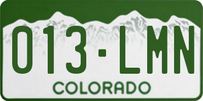 CO license plate 013LMN