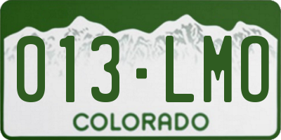 CO license plate 013LMO