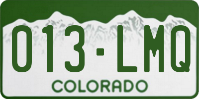 CO license plate 013LMQ