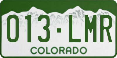 CO license plate 013LMR