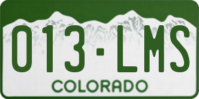 CO license plate 013LMS