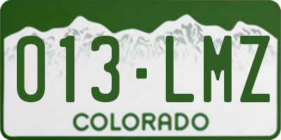 CO license plate 013LMZ
