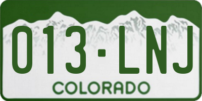 CO license plate 013LNJ