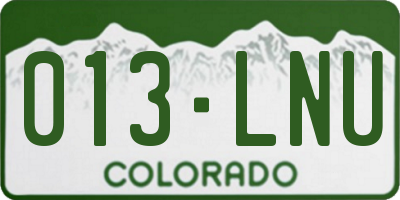 CO license plate 013LNU
