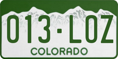 CO license plate 013LOZ