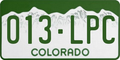 CO license plate 013LPC
