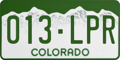 CO license plate 013LPR