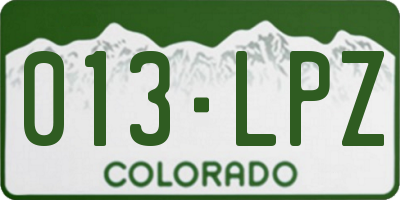 CO license plate 013LPZ