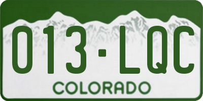 CO license plate 013LQC