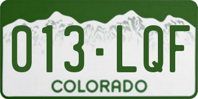 CO license plate 013LQF