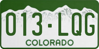 CO license plate 013LQG