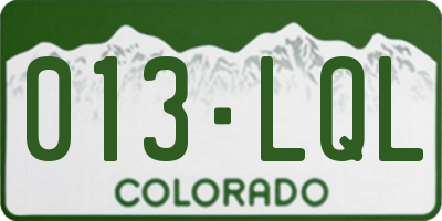 CO license plate 013LQL