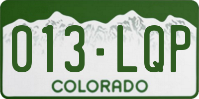 CO license plate 013LQP