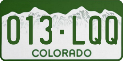 CO license plate 013LQQ