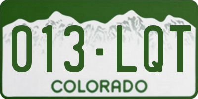 CO license plate 013LQT