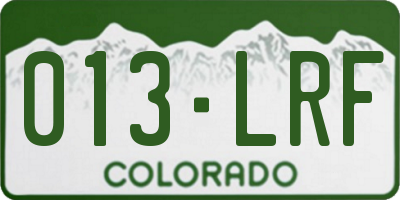 CO license plate 013LRF