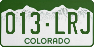 CO license plate 013LRJ