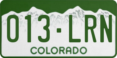 CO license plate 013LRN