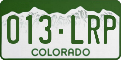 CO license plate 013LRP