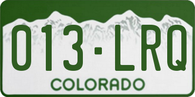 CO license plate 013LRQ