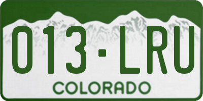 CO license plate 013LRU
