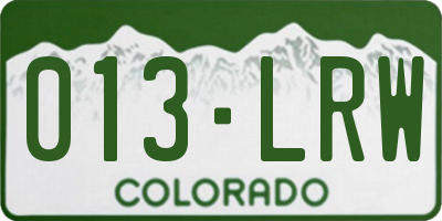 CO license plate 013LRW