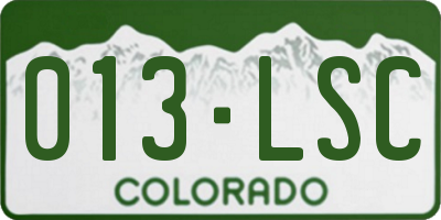 CO license plate 013LSC