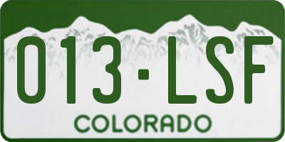 CO license plate 013LSF